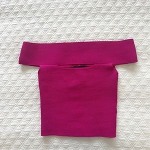 Off the shoulder Hot Pink top